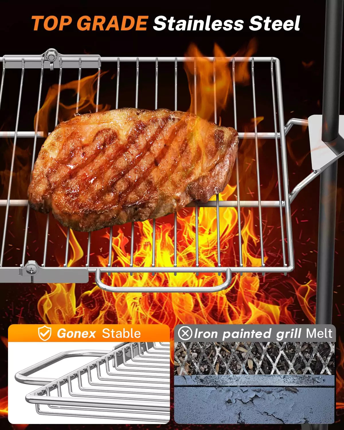 High quality stainless steel campfire grill grate
