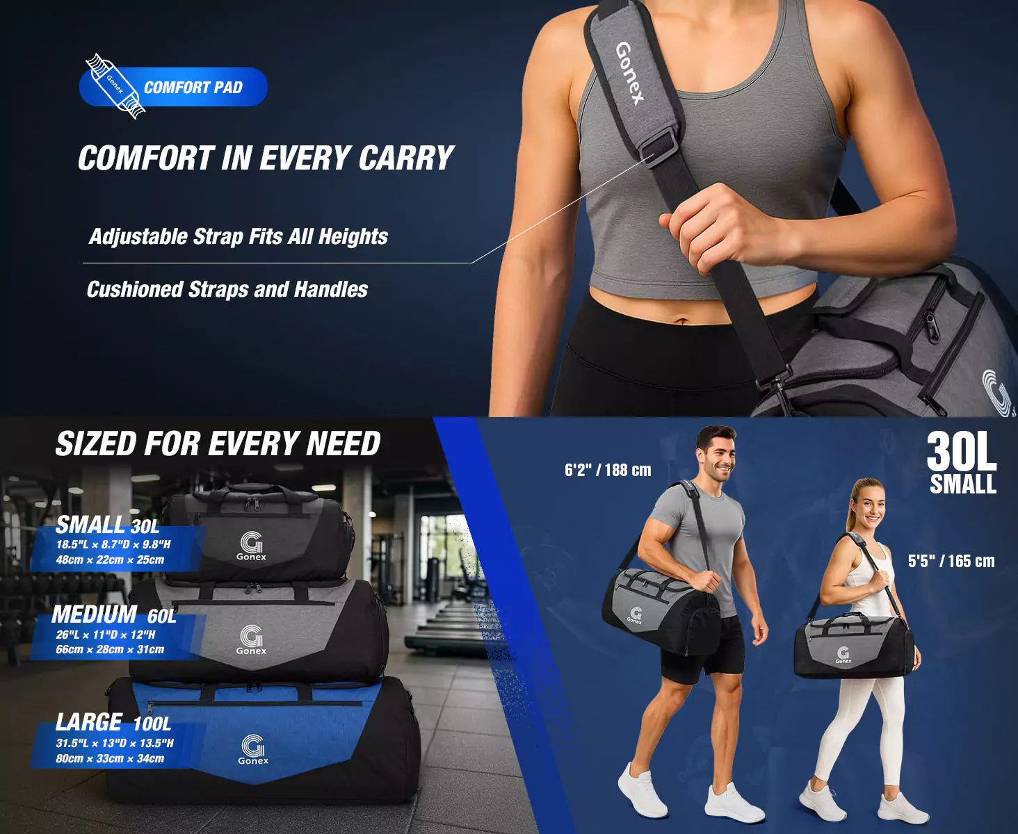 Versatile carry on ways cool gym bags