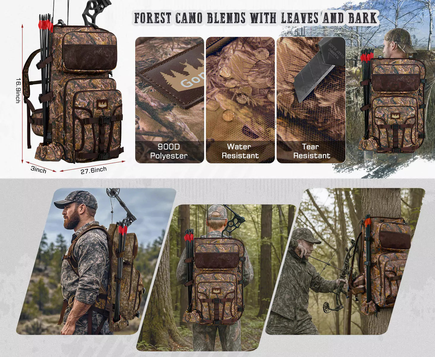 Forest design and durable camo backpack for hunters