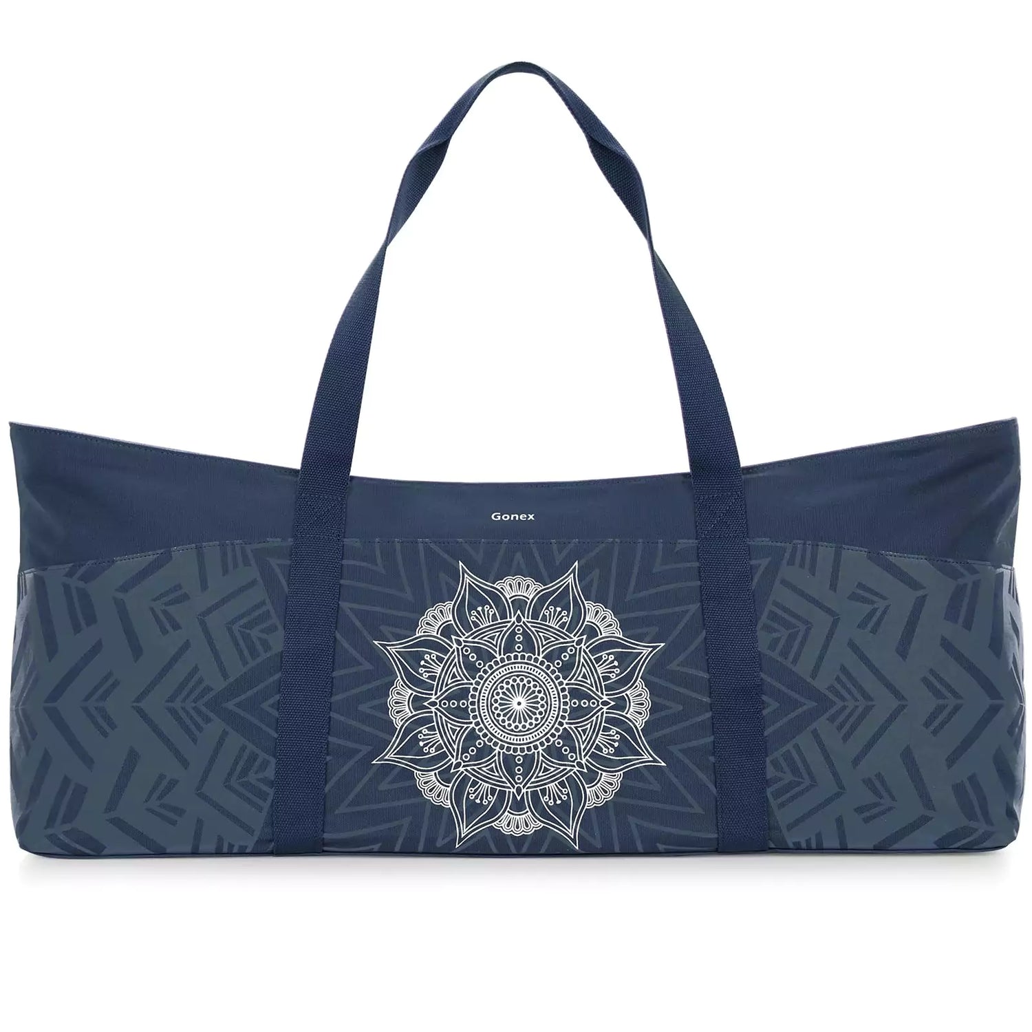 Gonex workout bag with yoga mat holder blue