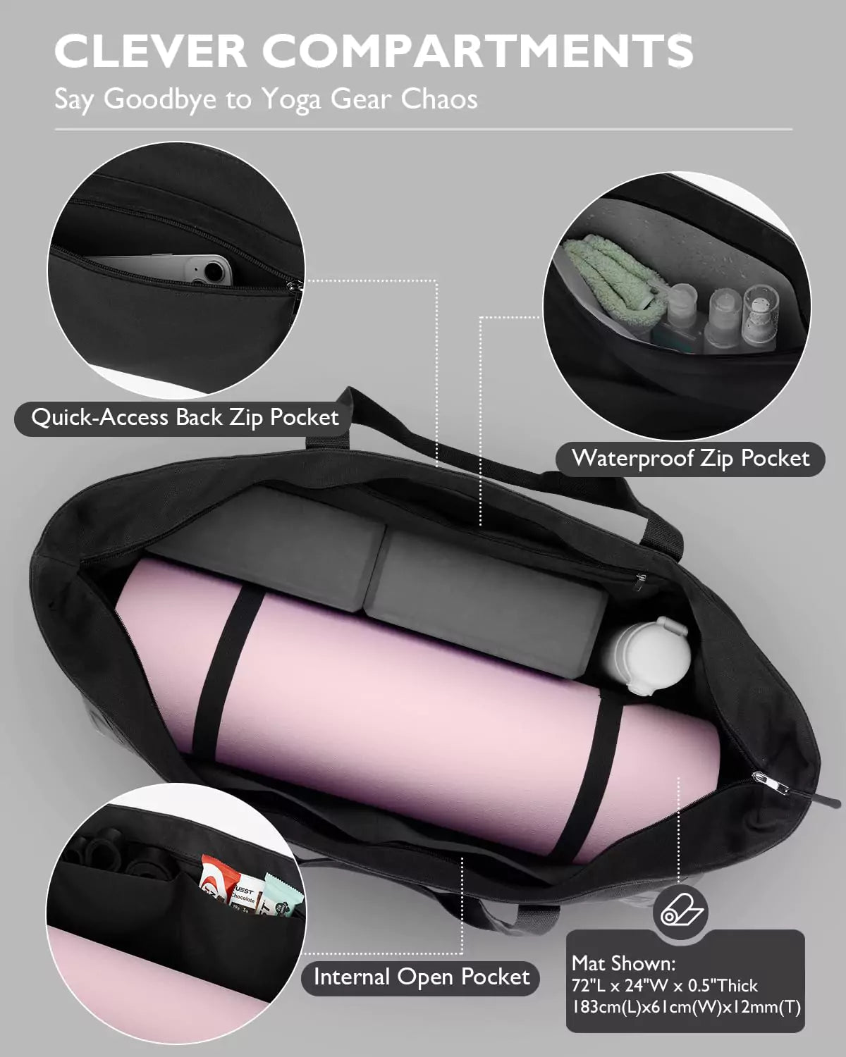 Gonex yoga mat and bag clever compartments
