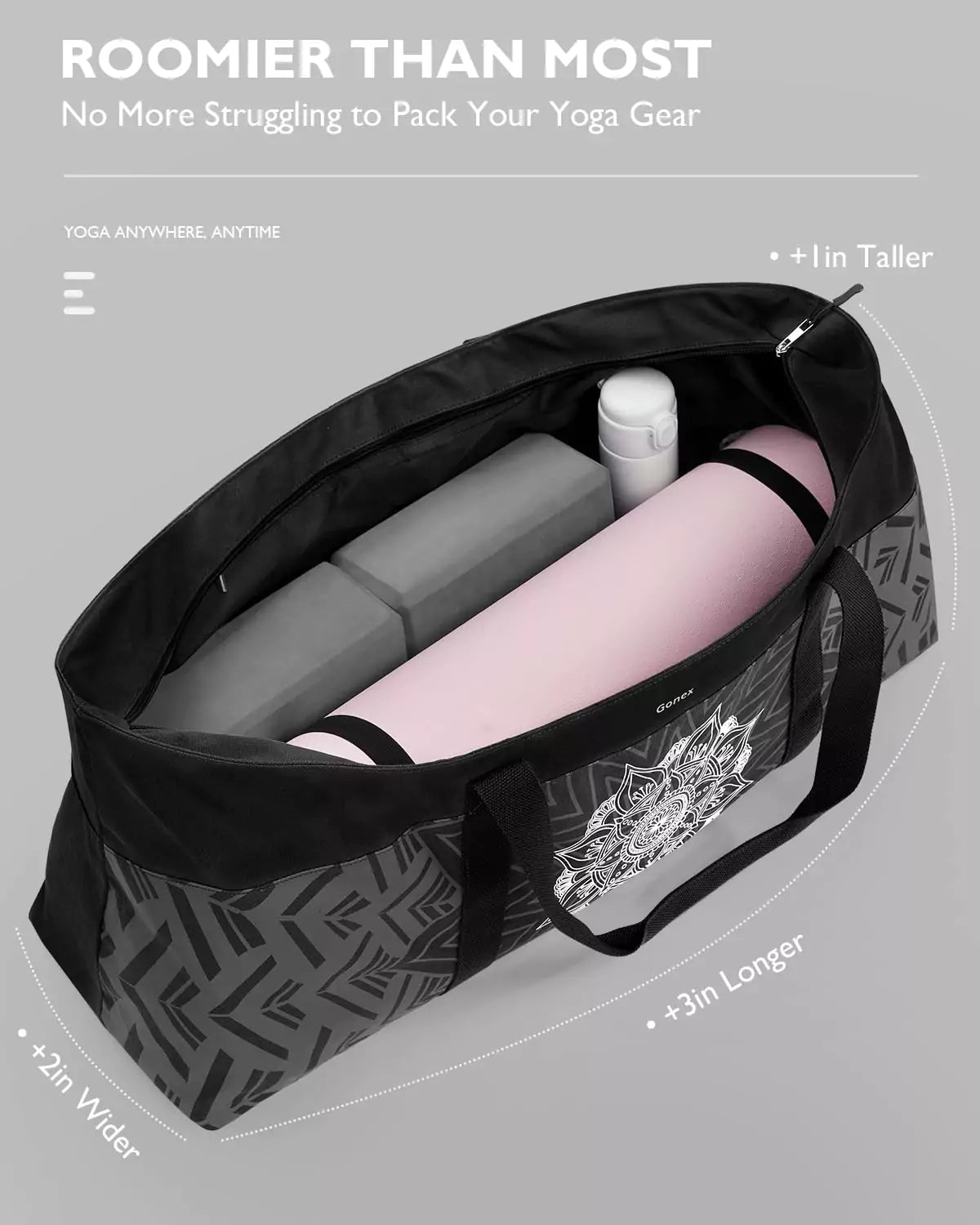 Gonex yoga mat carry bag roomie than most