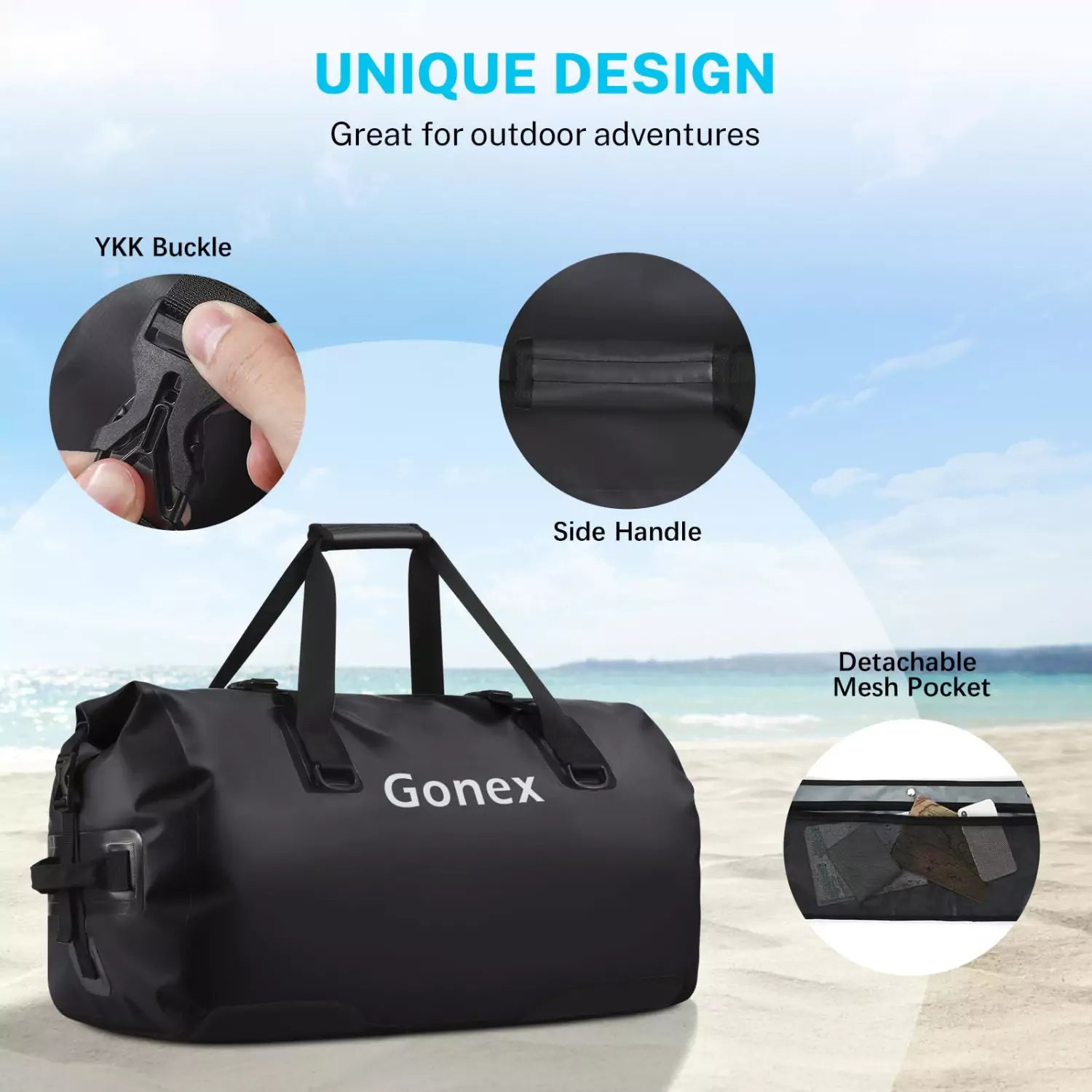 Gonex 60L große wasserdichte Reisetasche