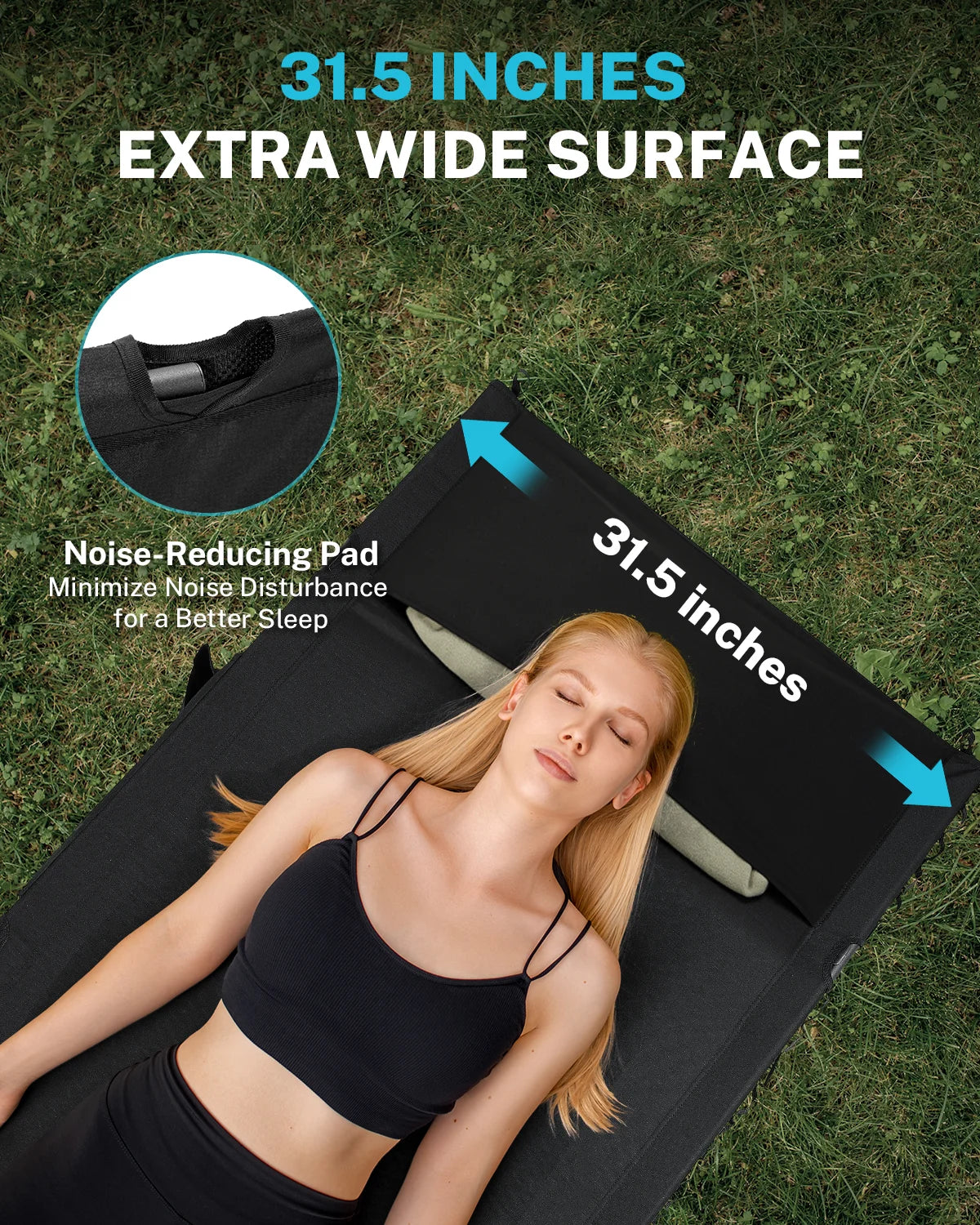 Gonex 31.5" Extra Wide Camping Cot with Short Leg
