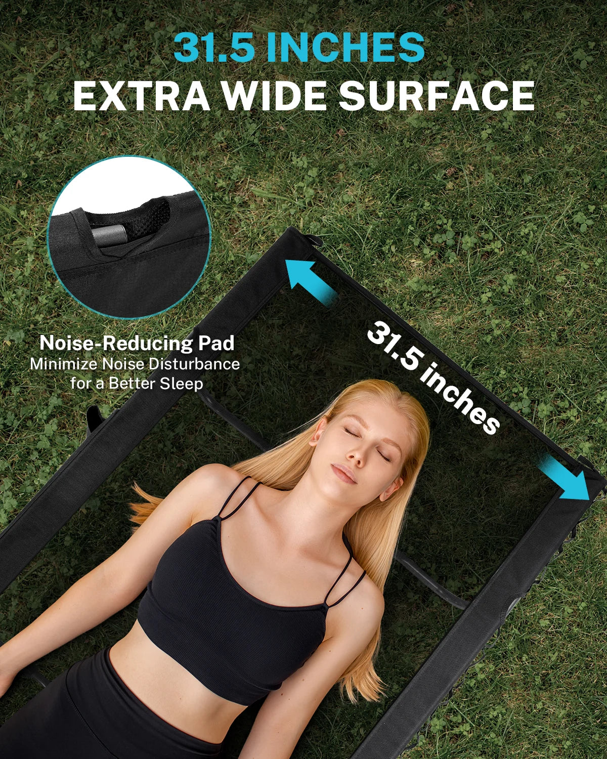 Gonex 31.5" Extra Wide Camping Cot with Breathable Mesh Fabric