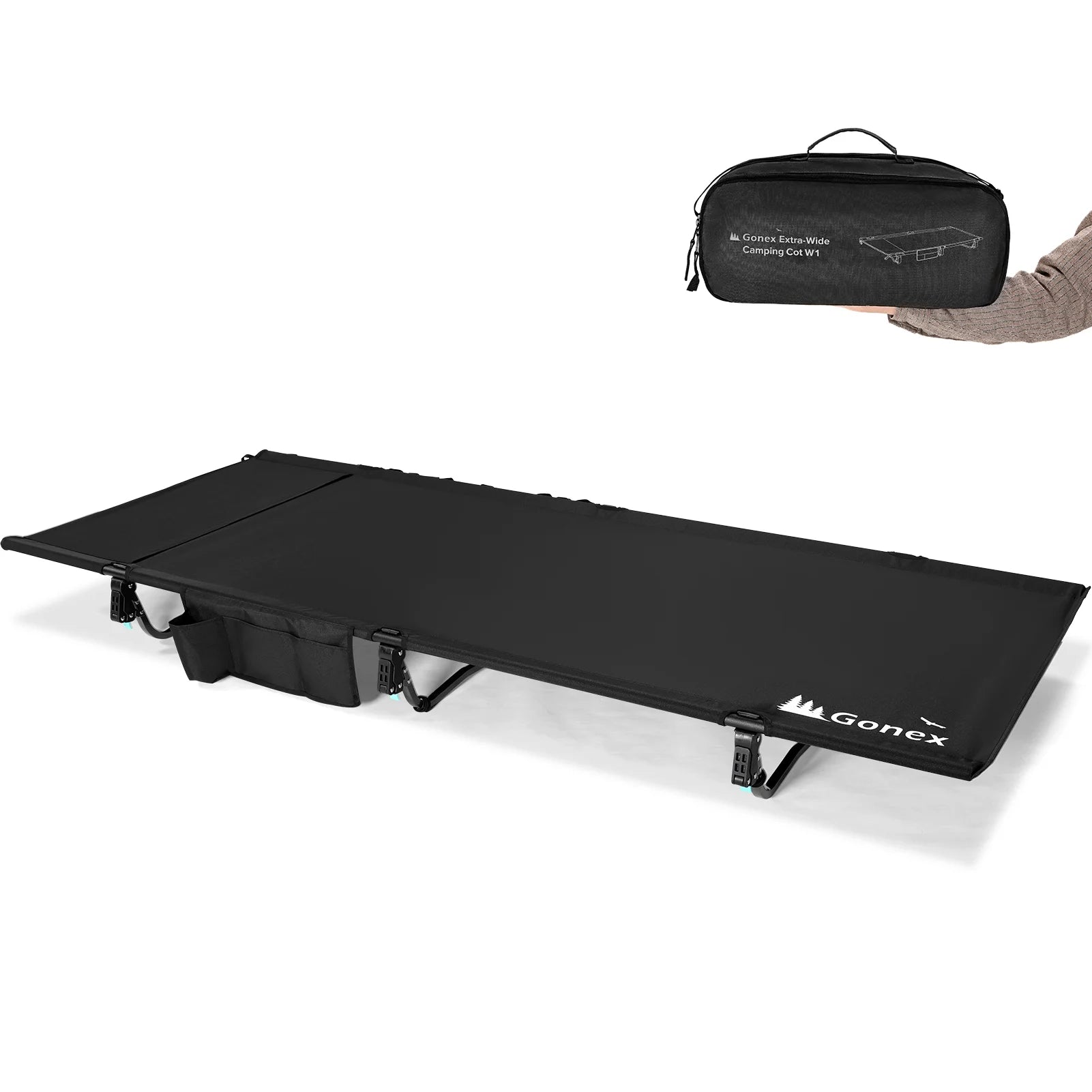 Gonex 31.5" Extra Wide Camping Cot with Short Leg
