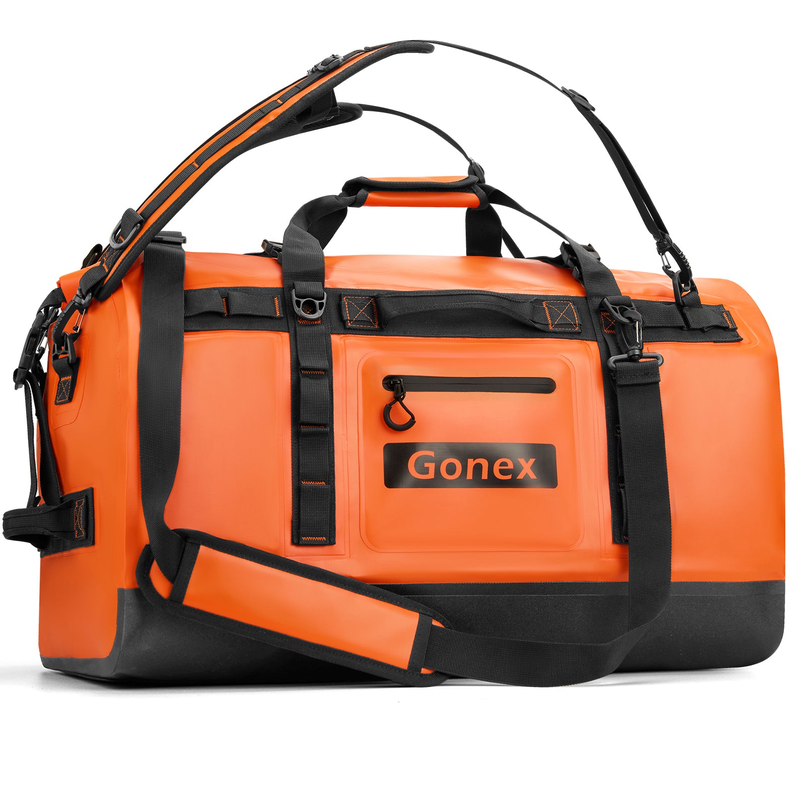 Gonex orange waterproof duffle bag with shoulder strap