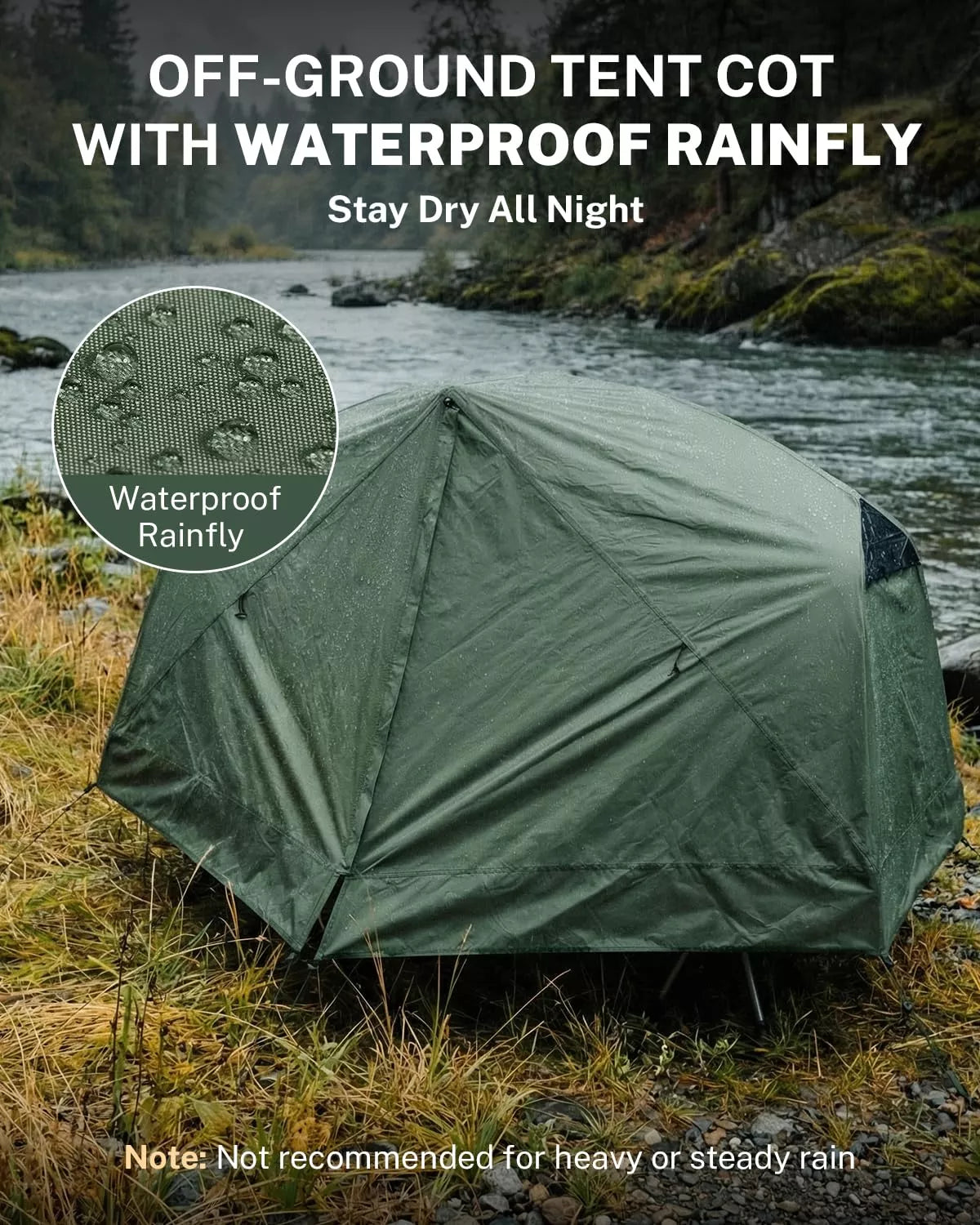 Gonex 1-Person Off-Ground Folding Camping Cot Combo
