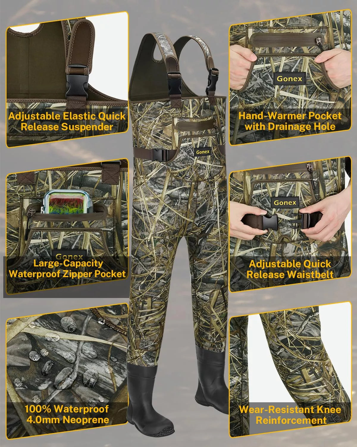 Gonex neoprene waders with boots