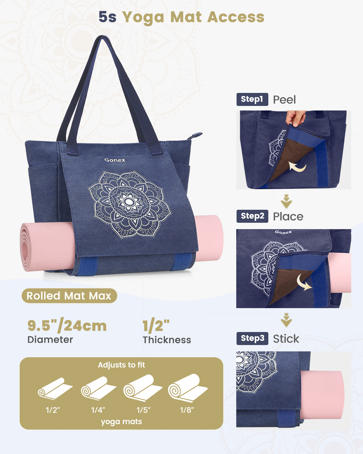 Gonex Yoga Mat Bag with Multi Pockets