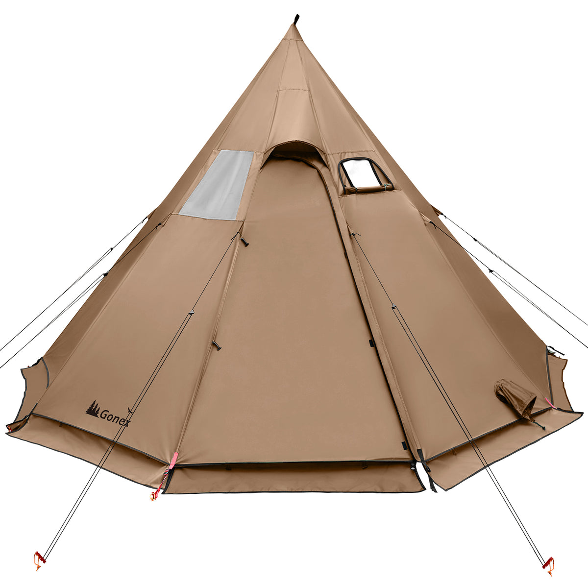 Gonex 4 Season Hot Tent with Stove Jack, 6 Person Waterproof Camping Tent