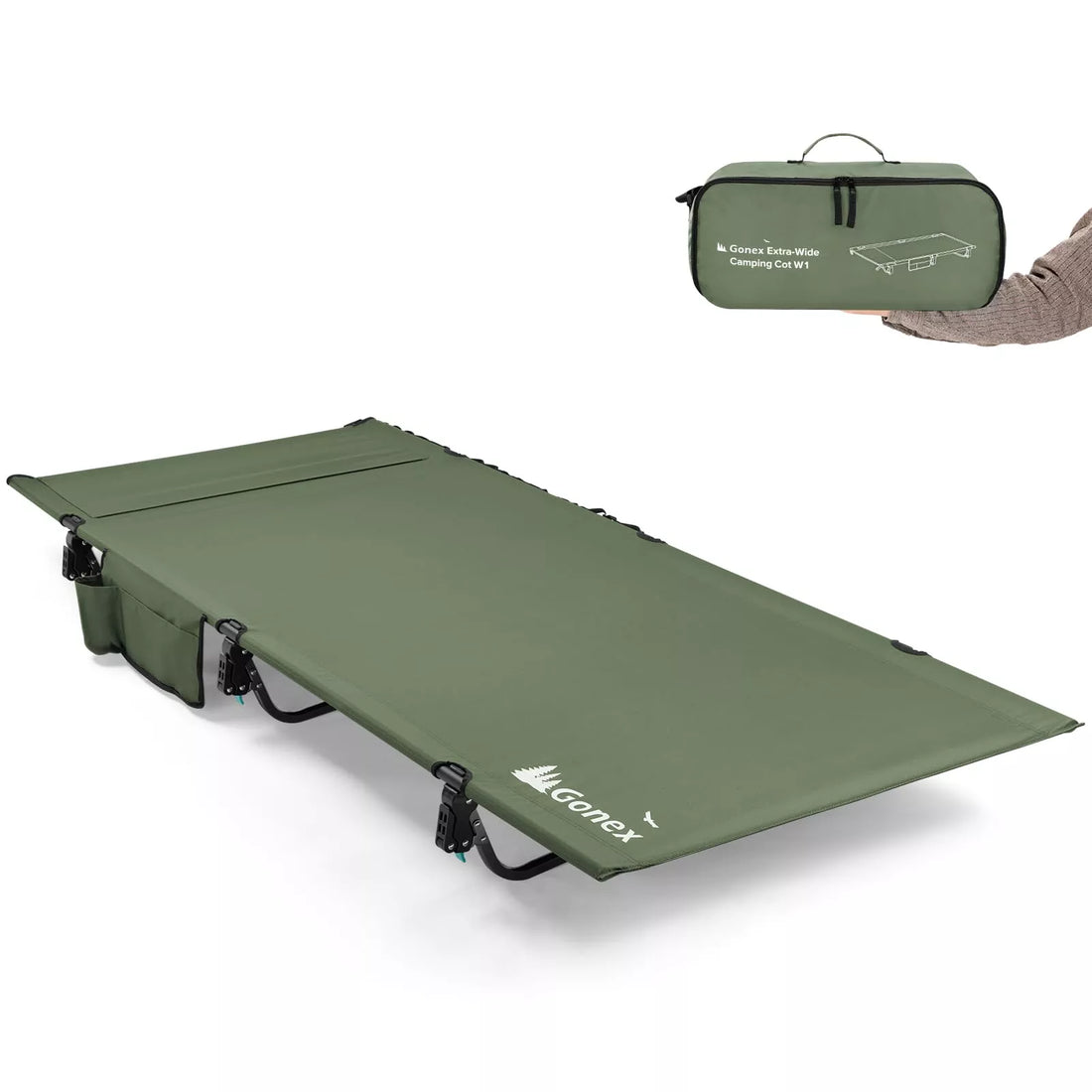 Gonex army green collapsible camping cot