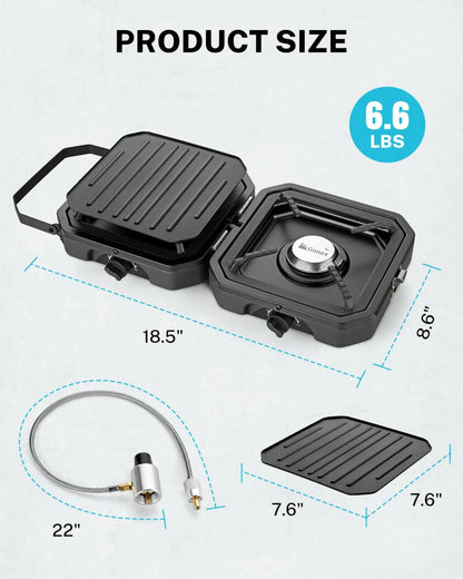 Kohree black camping burner propane stove size