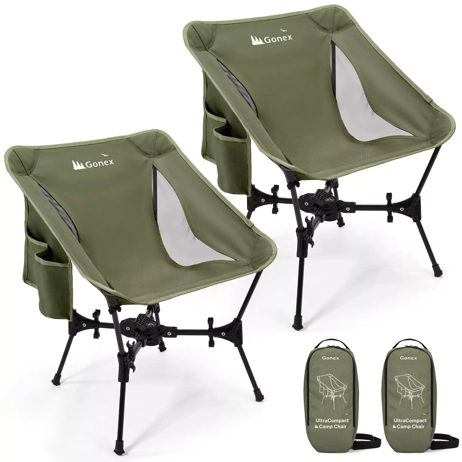 Gonex camping portable seats army green 2pcs