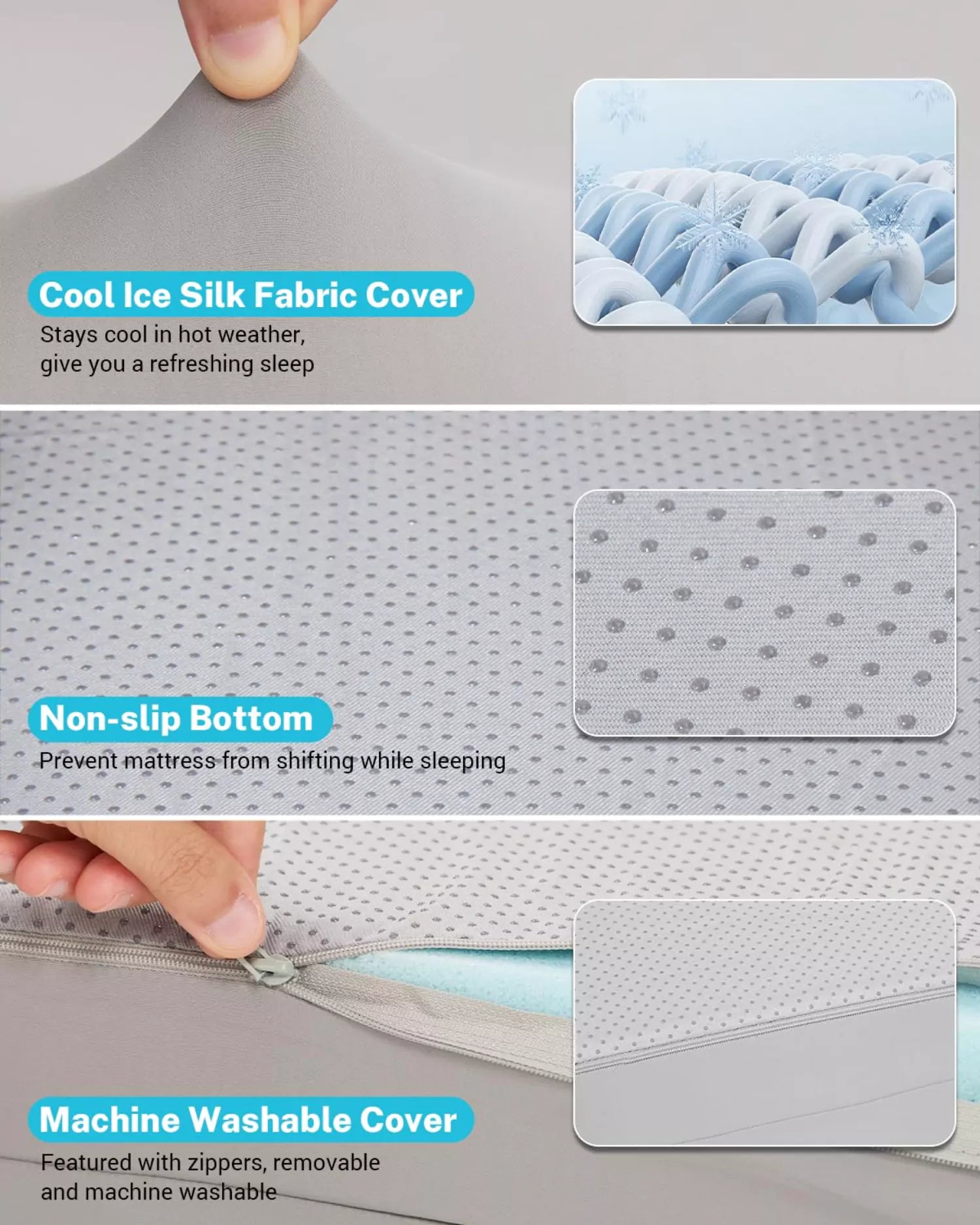 Materials of gonex cool mattress topper