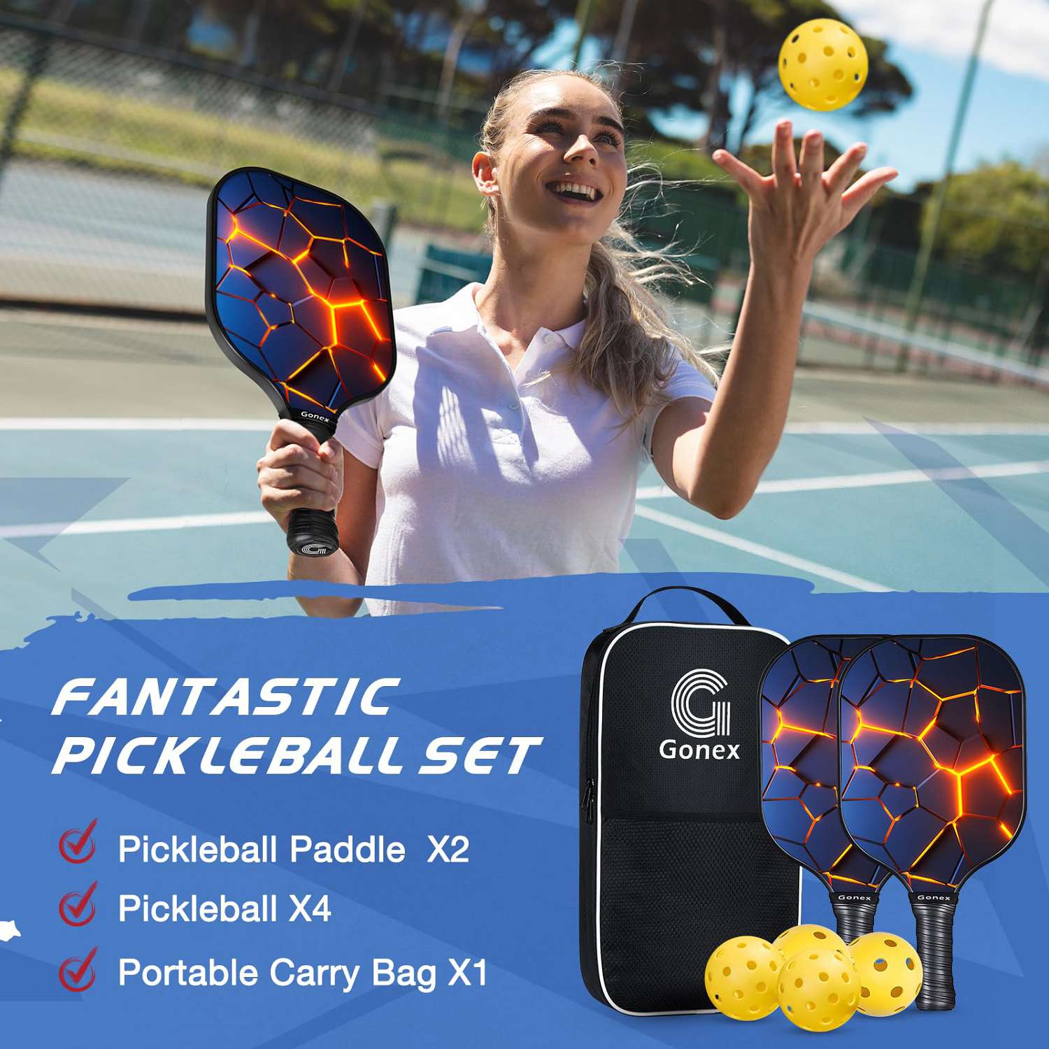 Gonex pickleball paddles set