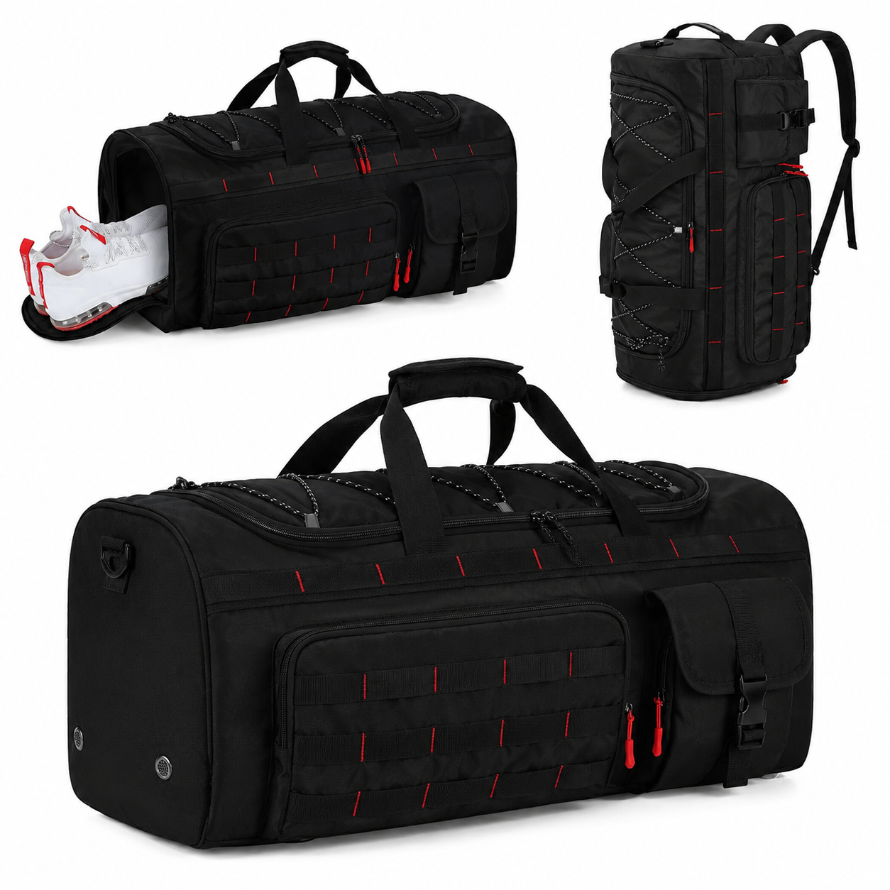 Gonex 3-in-1 Convertible Travel Duffel Backpack with Shoe Compartment 45L / 90L / 130L