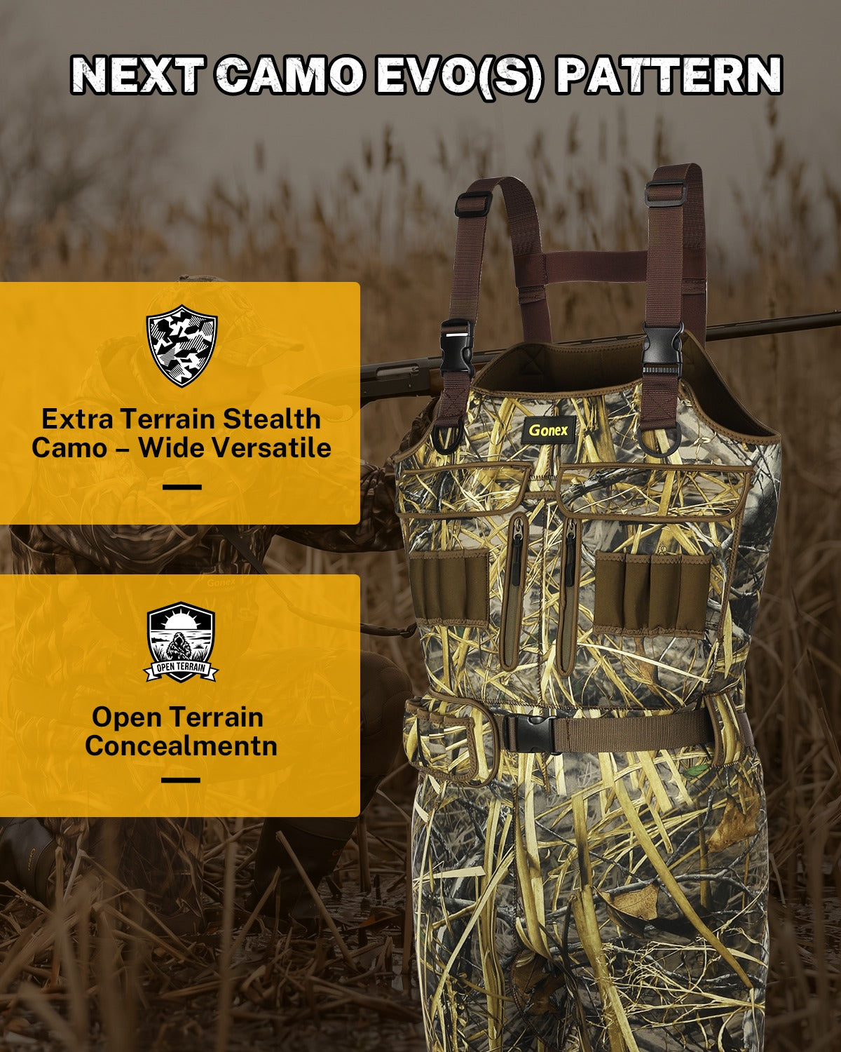 Gonex 4.5mm Neoprene Hunting Waders with 600G Boots