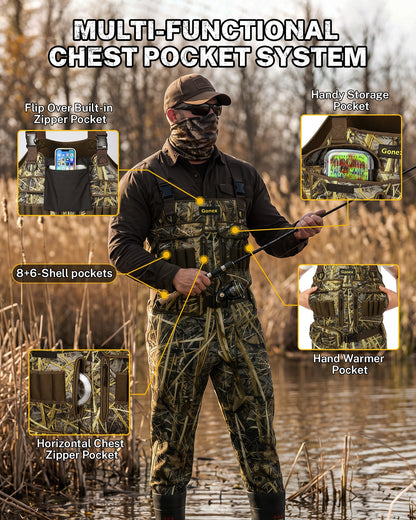 Gonex 4.5mm Neoprene Hunting Waders with 600G Boots