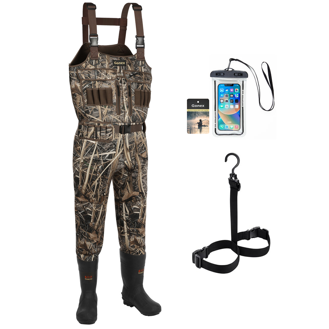 Gonex 4.5mm Neoprene Hunting Waders with 600G Boots