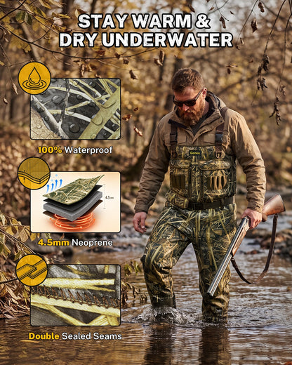 Gonex 4.5mm Neoprene Hunting Waders with 600G Boots