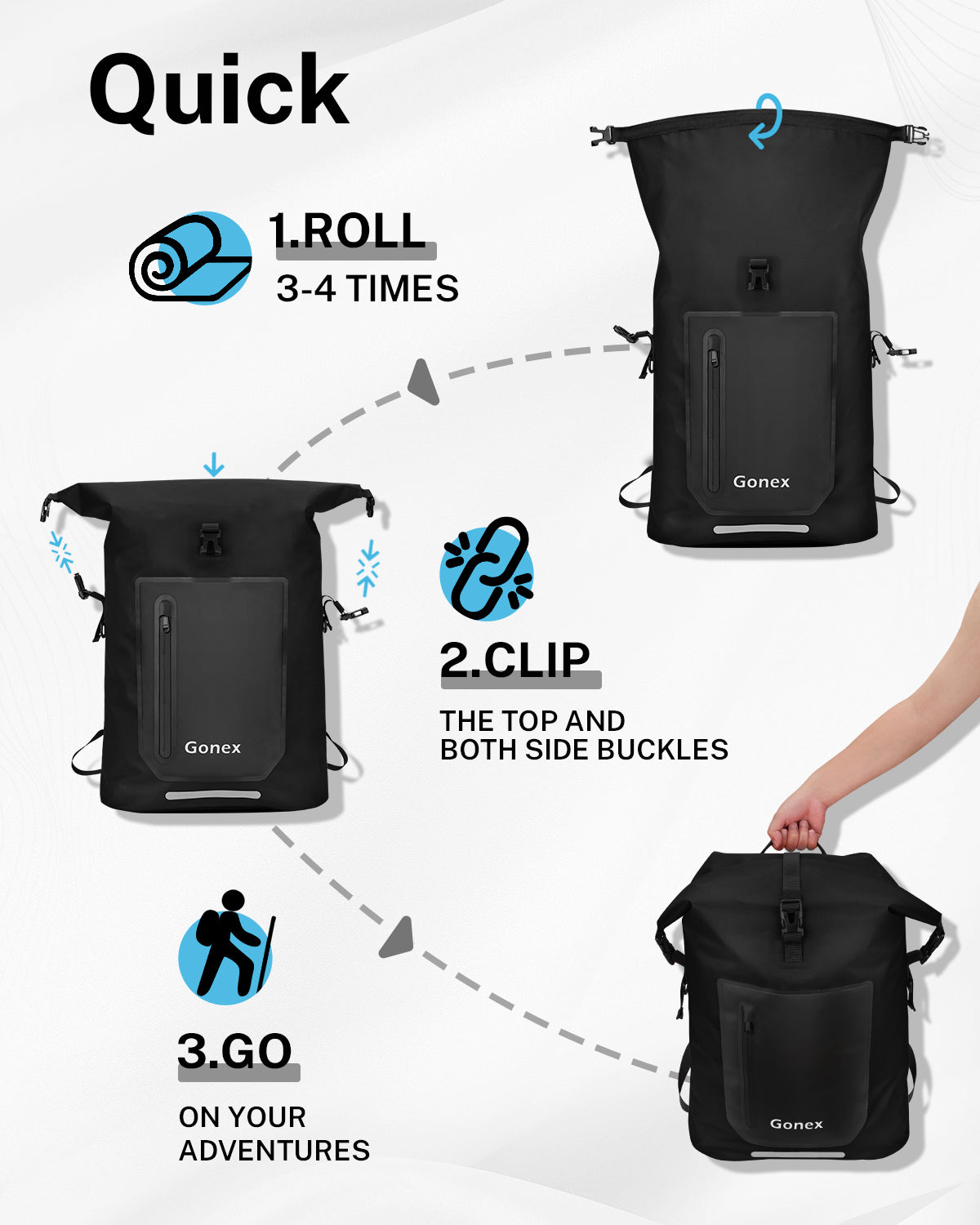 Gonex 55L Ultralight Waterproof TPU Dry Bag
