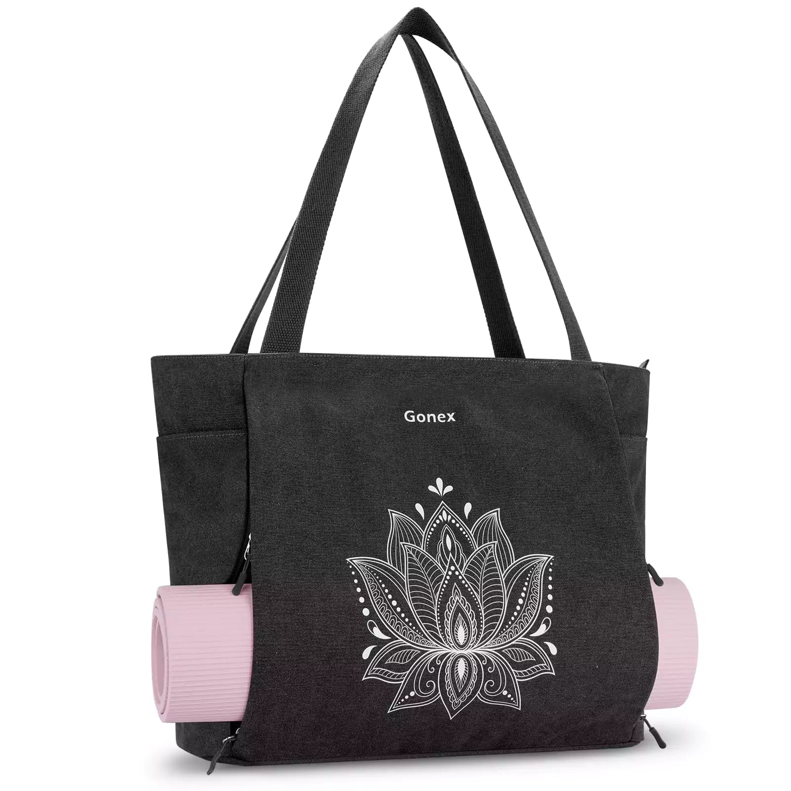 Gonex gym bag with yoga mat holder xl black