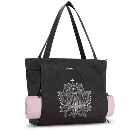 Gonex gym bag with yoga mat holder xl black