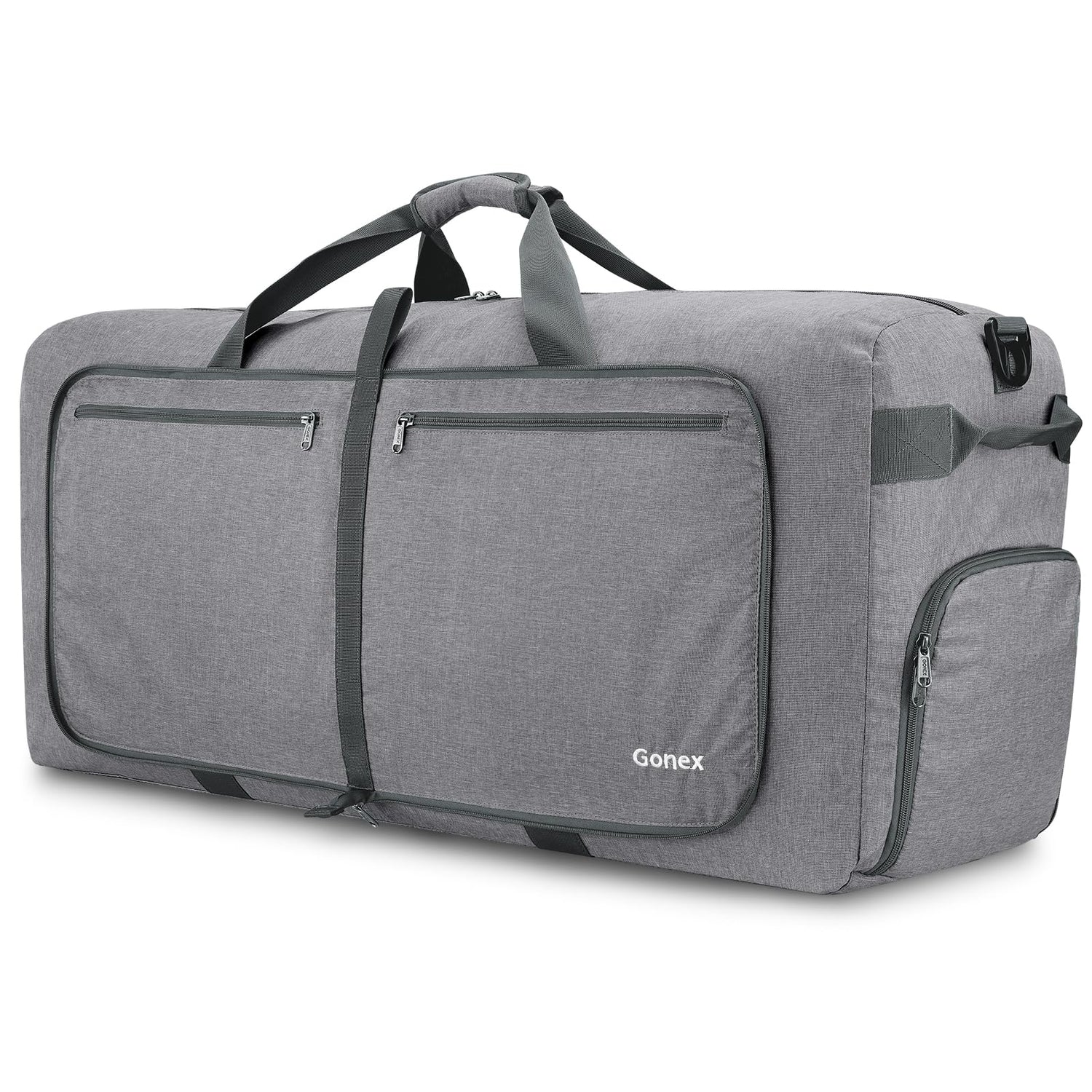 Gonex 150l gray duffel bag with zippers