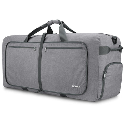 Gonex 150l gray duffel bag with zippers