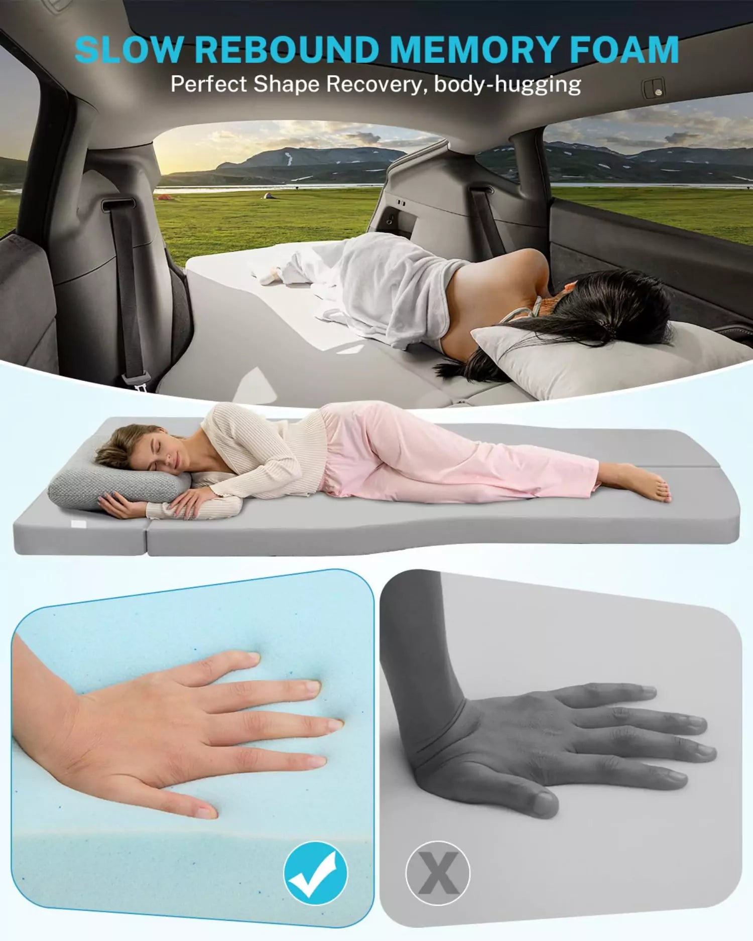 Memory foam mattress topper with slow rebound memory foam
