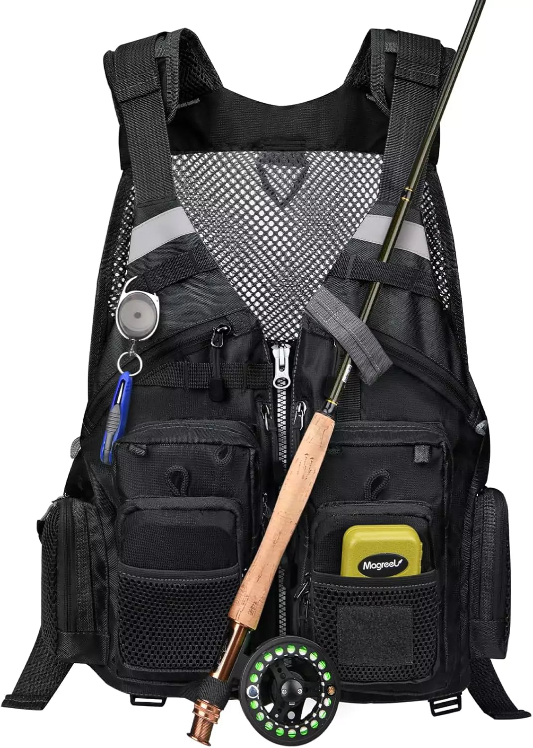 Gonex fishing vest for men black