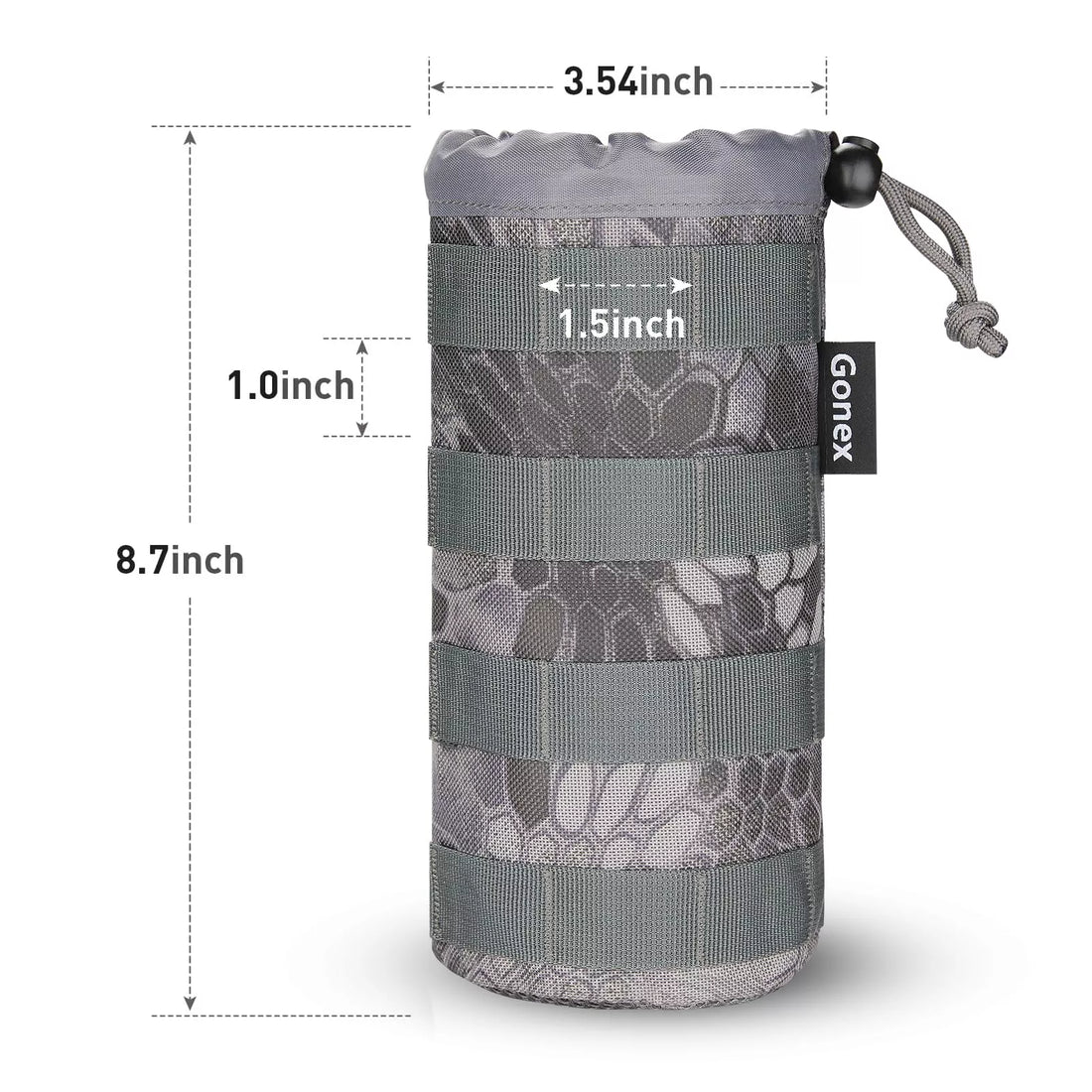 Specifications of gonex molle bottle pouch snake camo