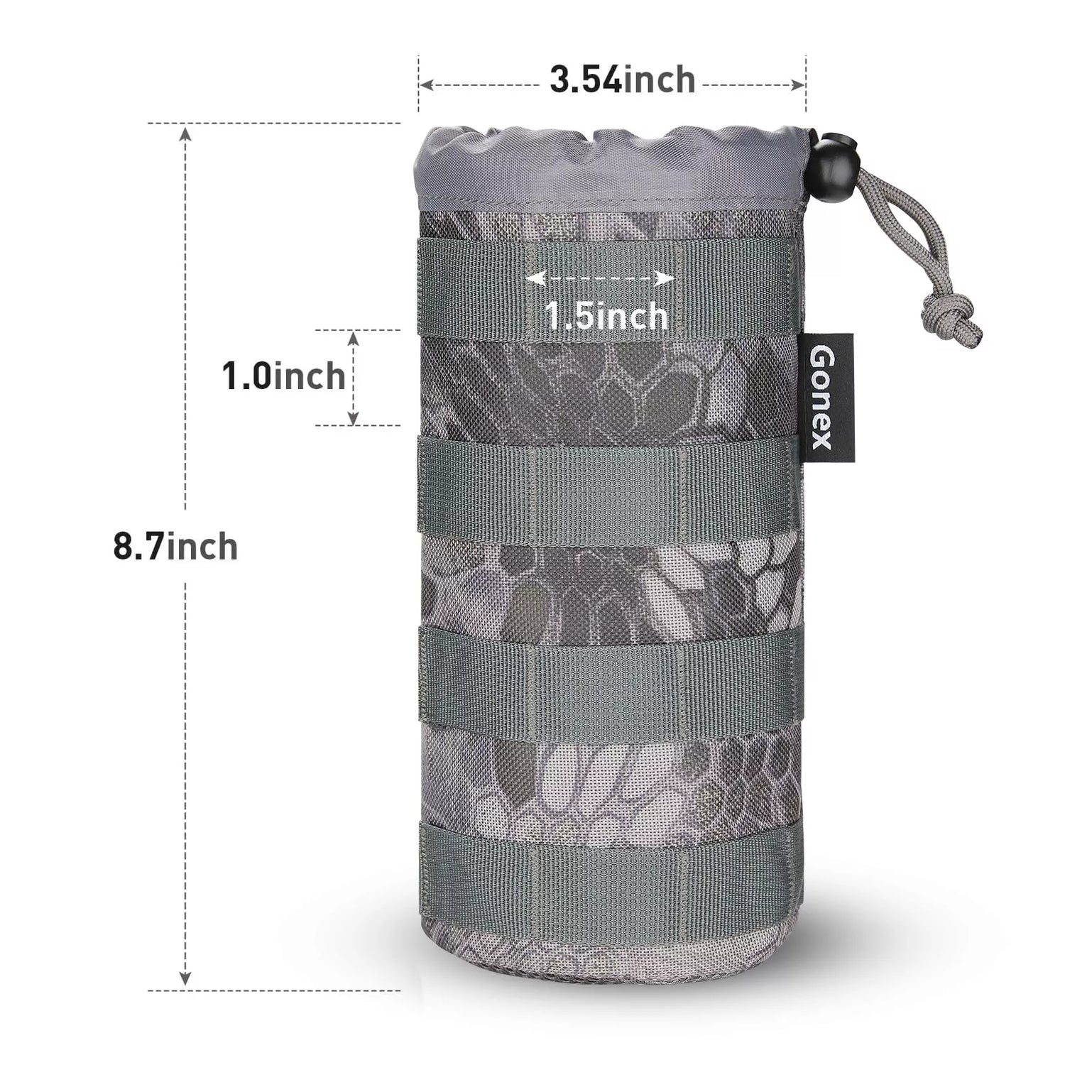 Specifications of gonex molle bottle pouch snake camo