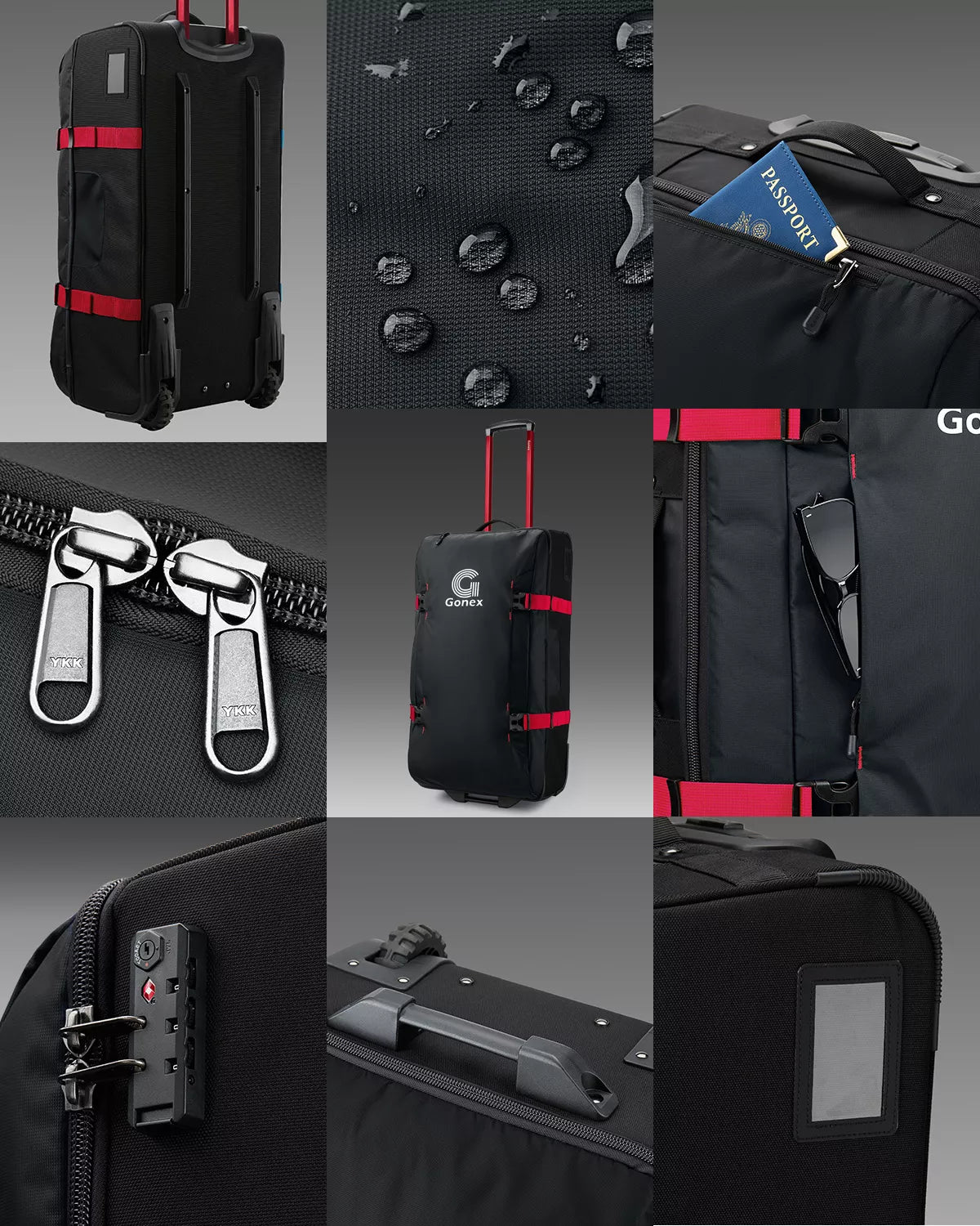 Gonex 30 inch rolling duffel bag black