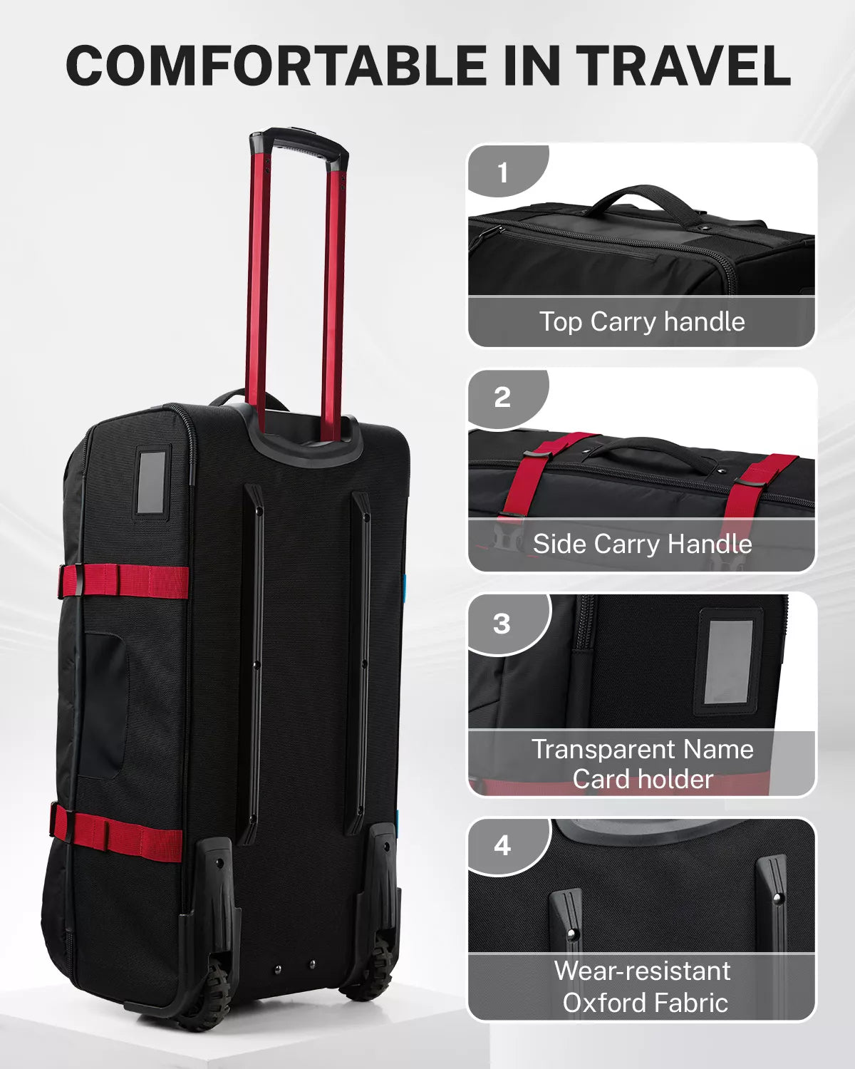 Features of gonex 30 inch rolling duffle bag