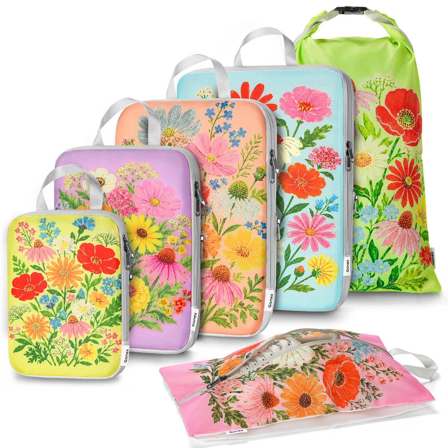 Vintage Floral Compression Packing Cubes