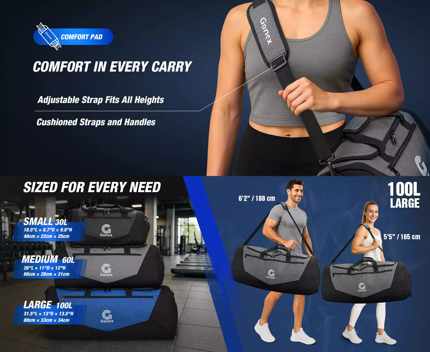 Gonex workout duffle bag