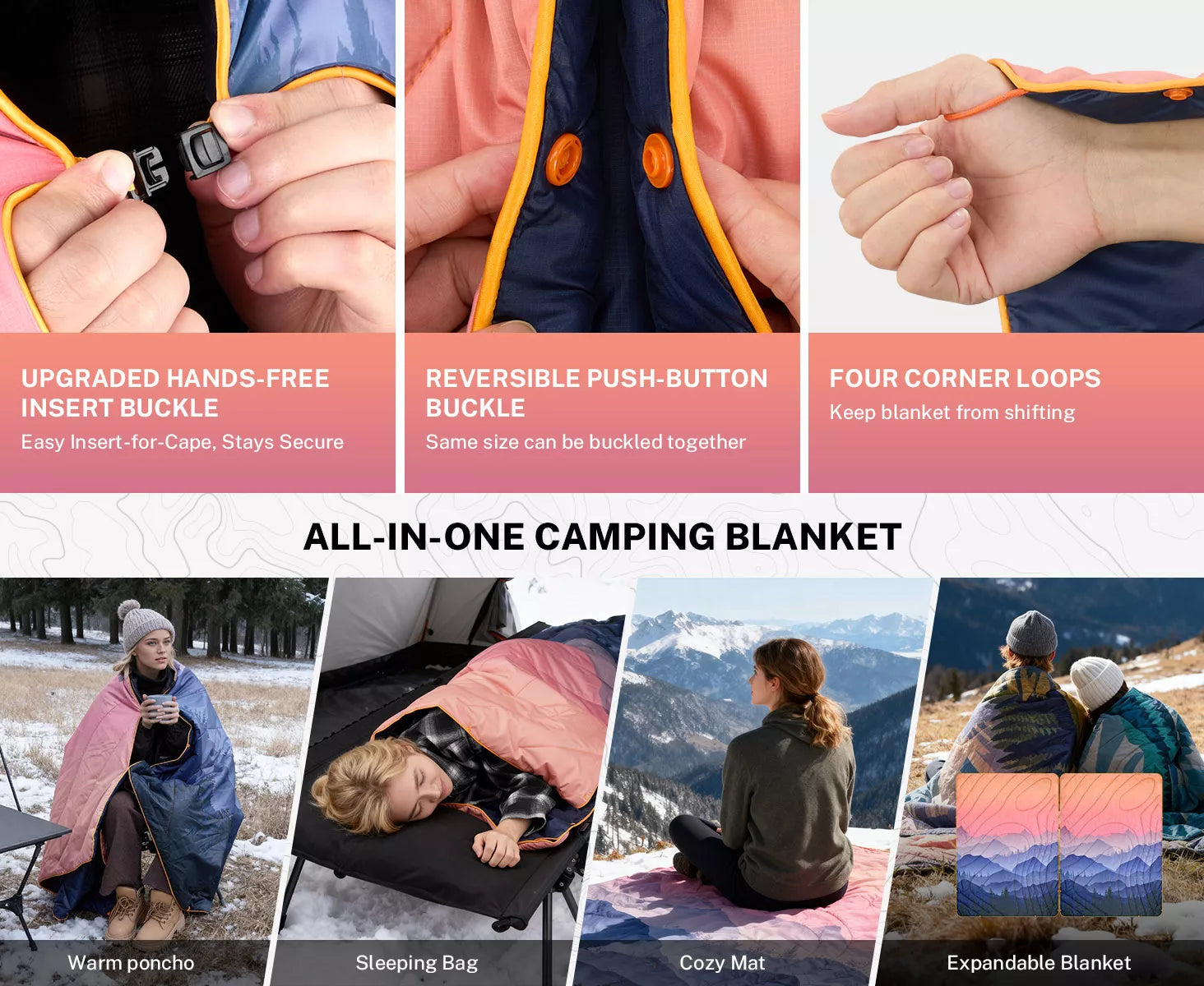 All in one camping blanket