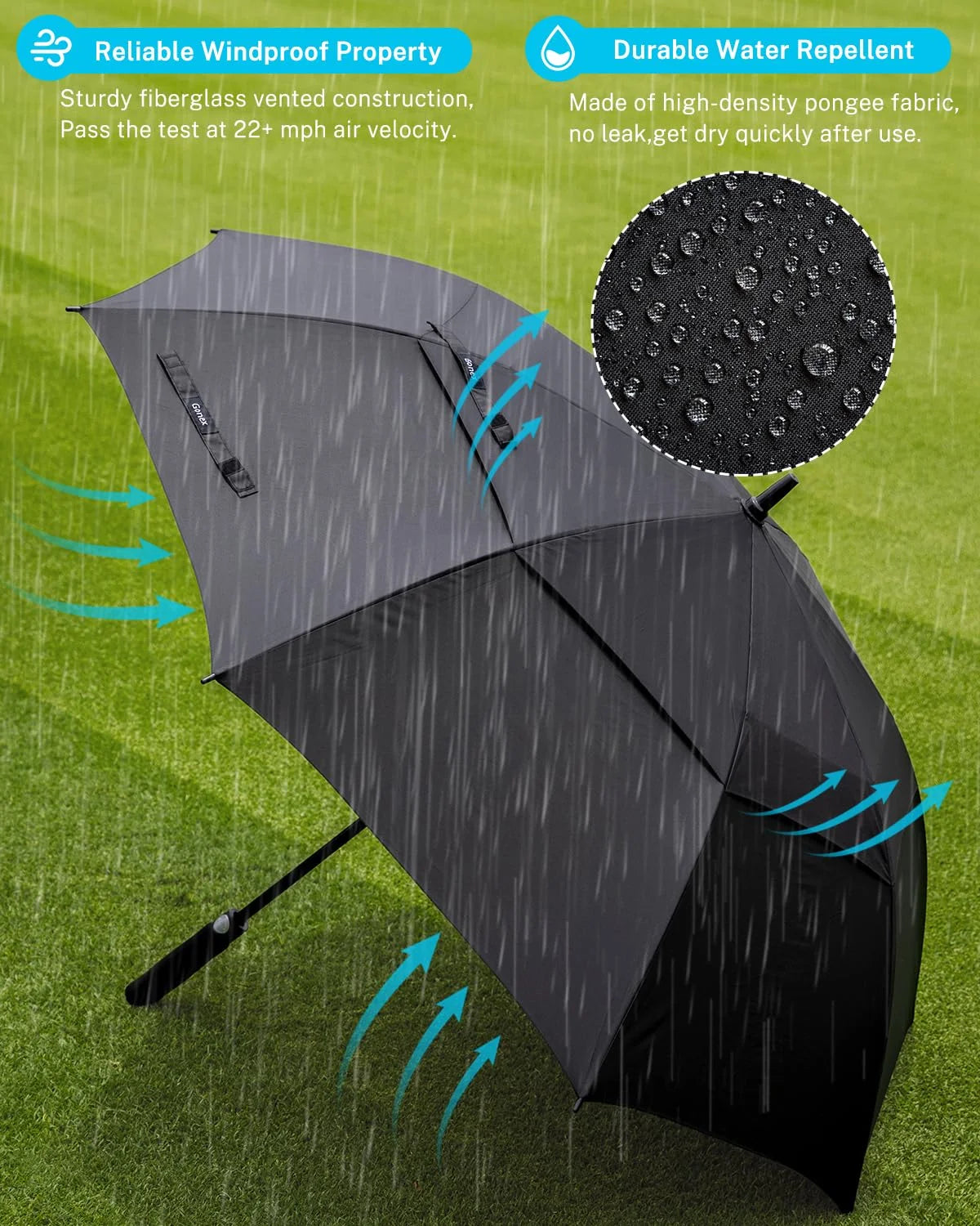 black golf umbrella