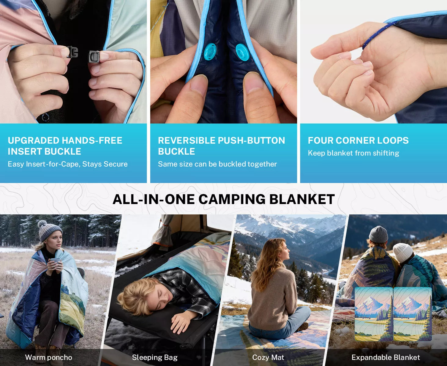 landscape campfire blanket