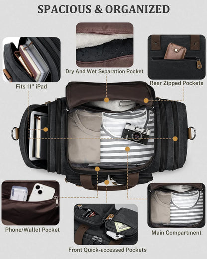 canvas weekender bag for travel