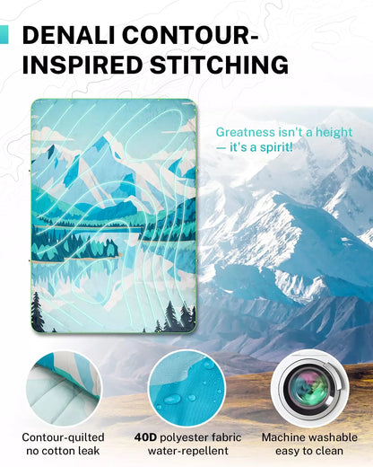 Gonex cold weather blanket with denali contour-inspired stitching