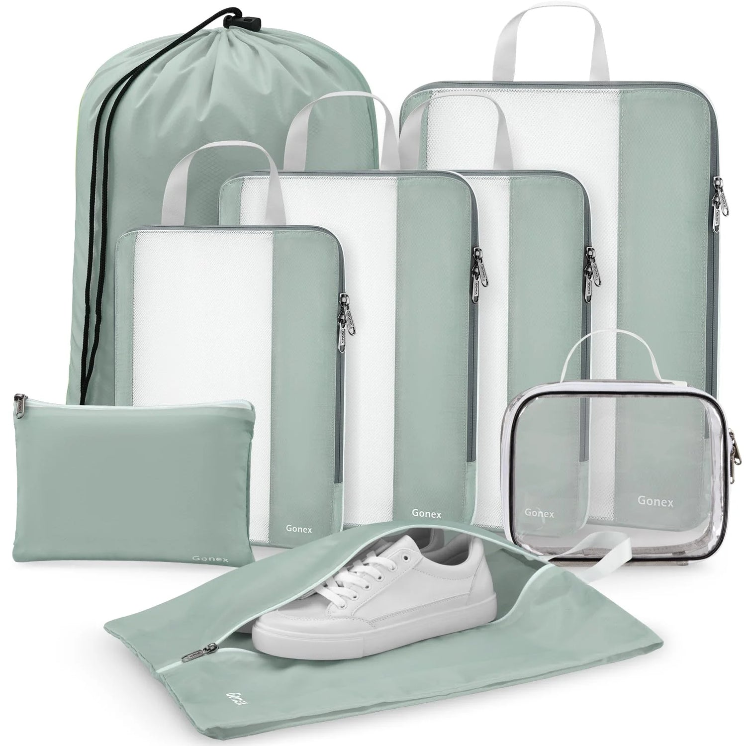 compression packing cubes set grey