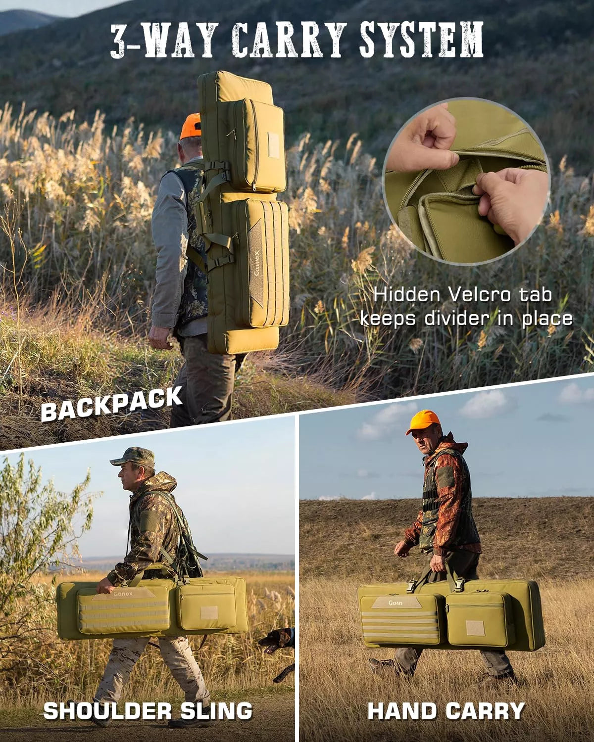 Gonex dual rifle carry case 42 inch with 3-way carry system