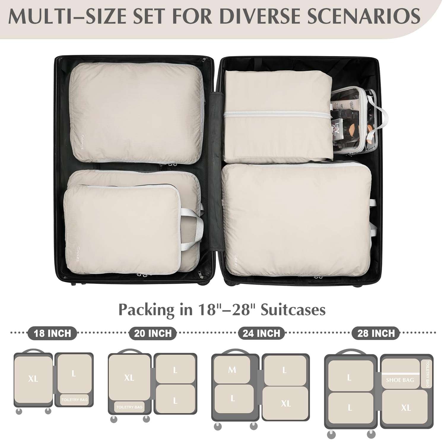 expandable packing cubes