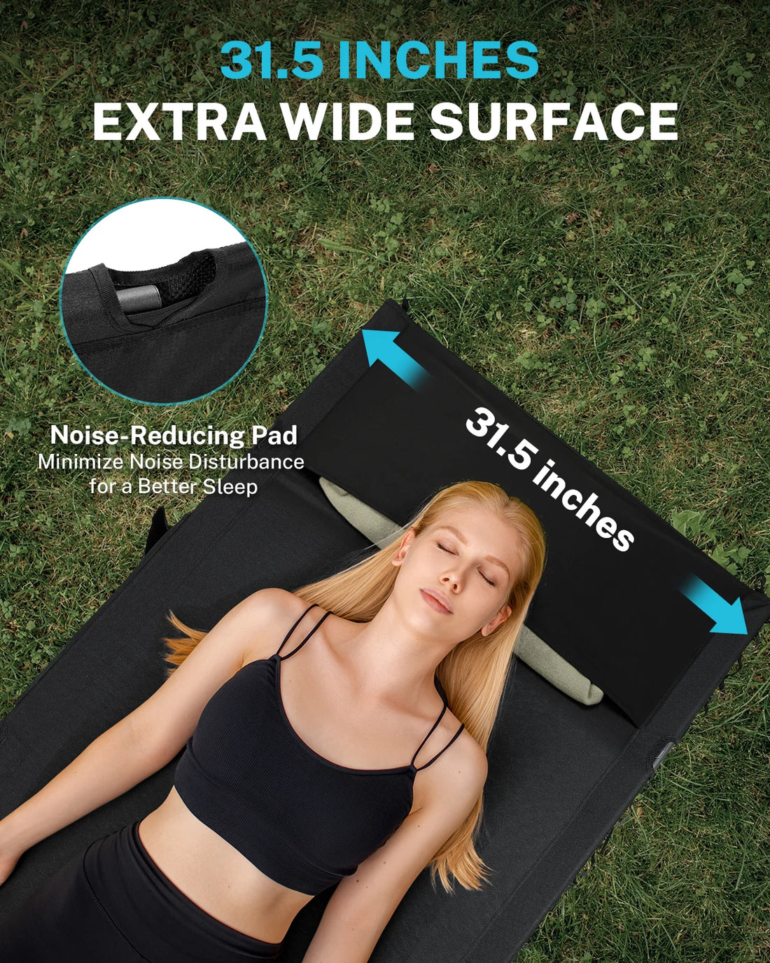 Gonex 31.5" Extra Wide Camping Cot with Short Leg