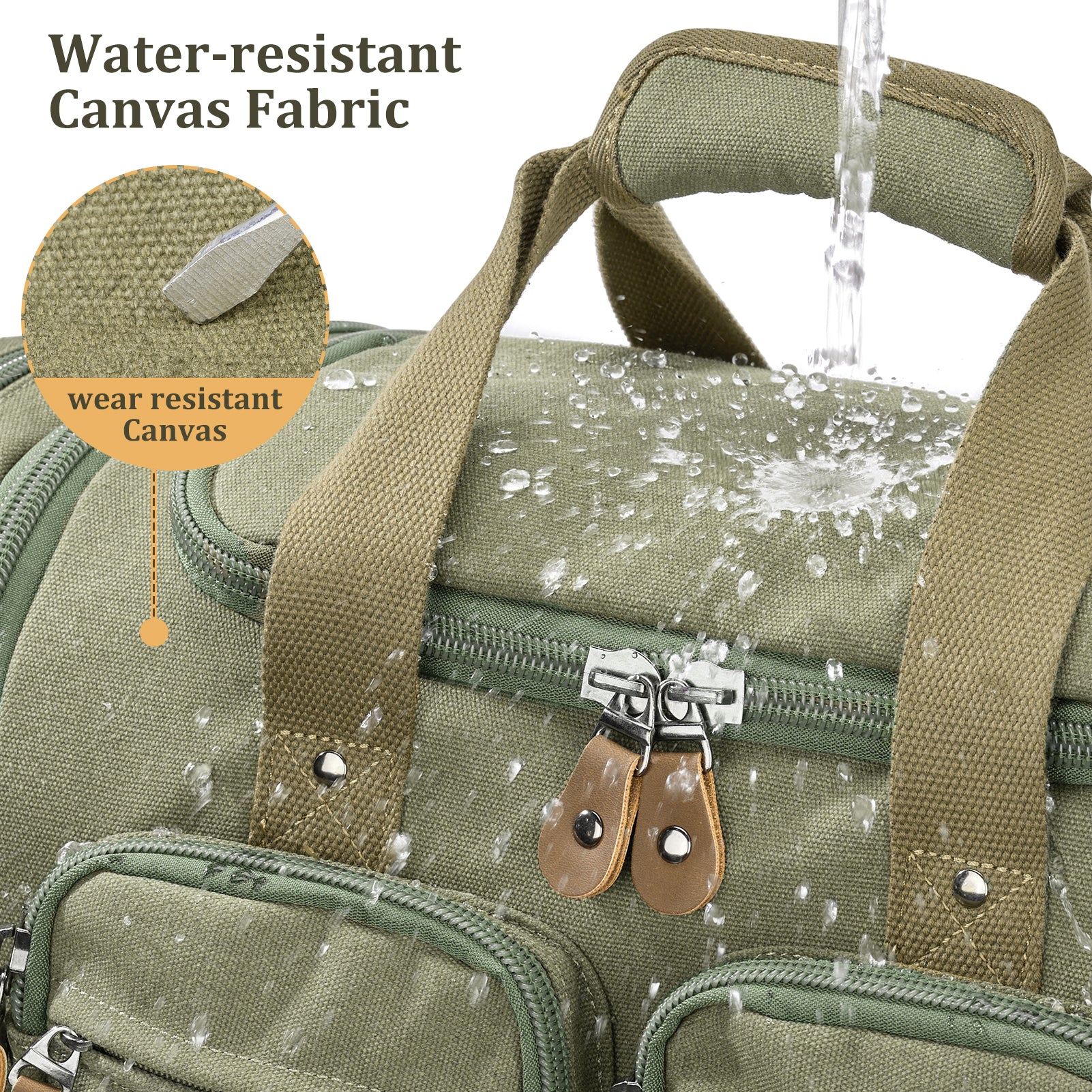 Gonex 60L water-resistant canvas duffle bag fabric