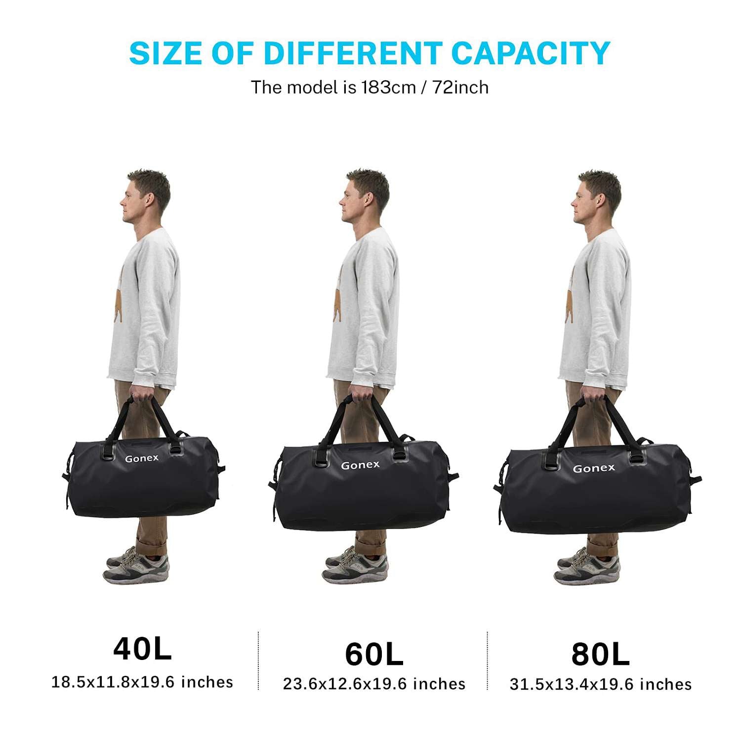 gonex dry bags size chart