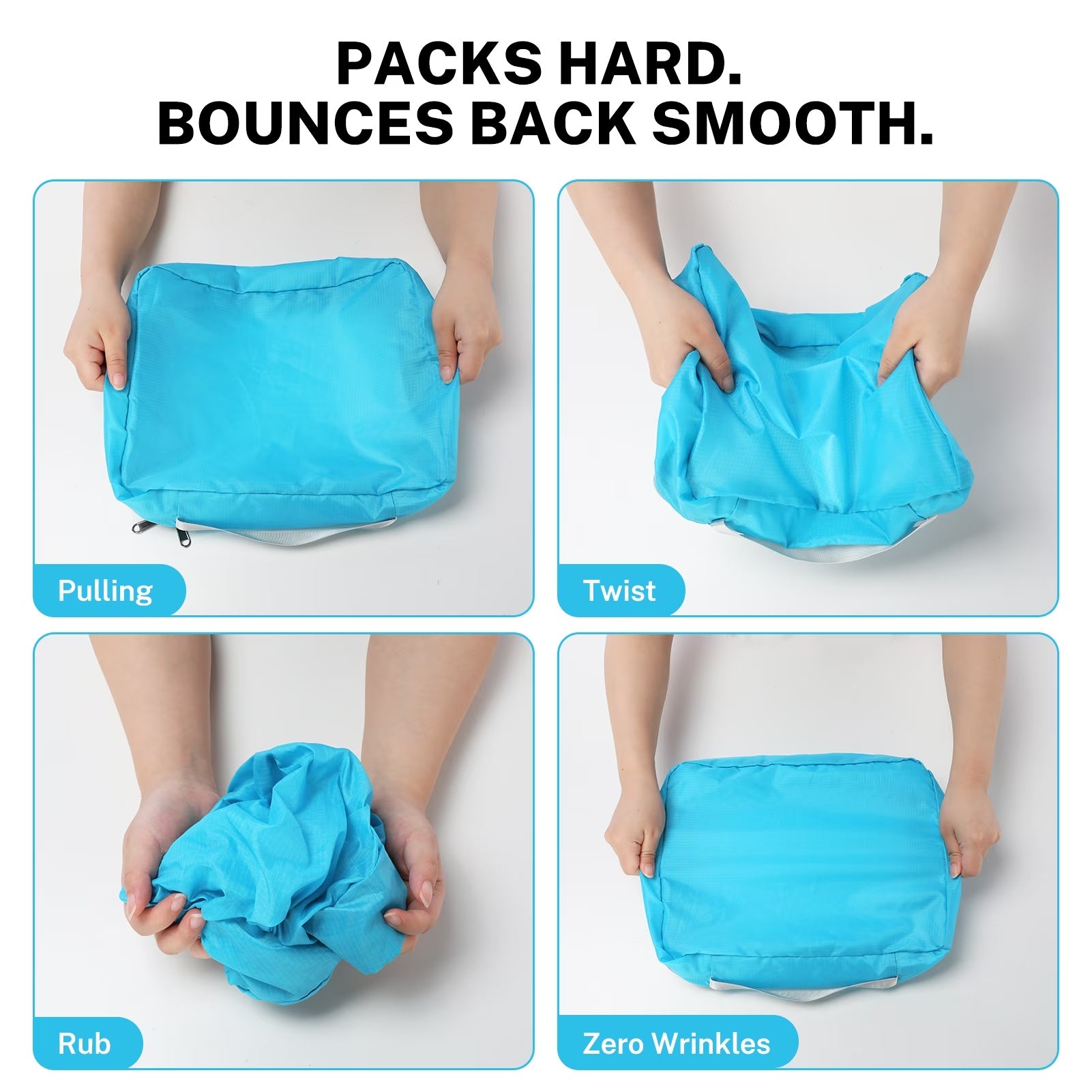 Gonex 8 Set Compression Packing Cubes for Travel Expandable Luggage Organizers